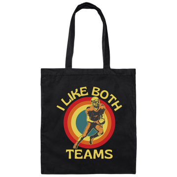 I Like Both Teams American Football Vintage Canvas Tote Bag