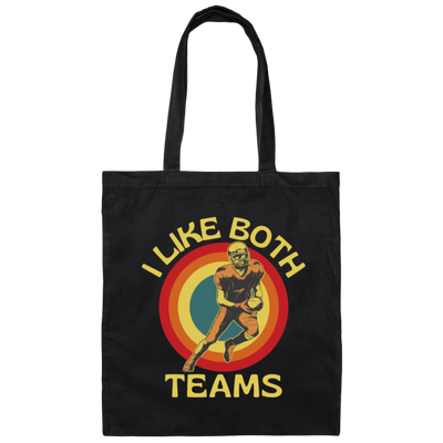 I Like Both Teams American Football Vintage Canvas Tote Bag