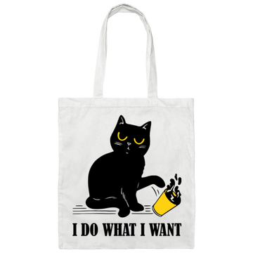 I Do What I Want, Black Cat, Push The Glass Over, Sassy Pussy Canvas Tote Bag