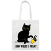 I Do What I Want, Black Cat, Push The Glass Over, Sassy Pussy Canvas Tote Bag