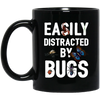 Easily Distracted By Bugs, Butterfly And Spiders Black Mug