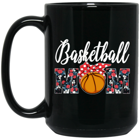 Basketball Gift, Love Basketball, Gift For Mom, Mother Lover Gift Black Mug