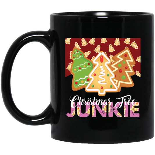 Christmas Tree Junkie, Xmas Tree Gingerbread, Gingerbread Lover, Merry Christmas, Trendy Christmas Black Mug