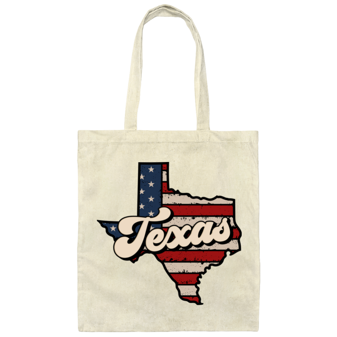 Texas State, Retro America, Retro Texas, Cowboy Style Canvas Tote Bag