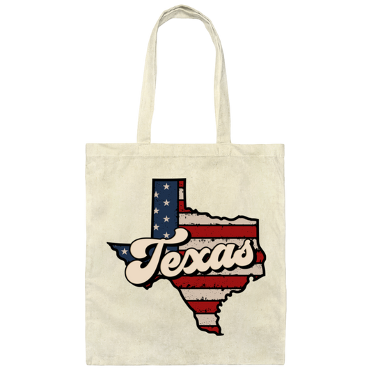 Texas State, Retro America, Retro Texas, Cowboy Style Canvas Tote Bag