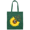 Sunflower Pi, Pi Number, 100 Days Of School Math, Love Mathemetic Gift Idea Canvas Tote Bag