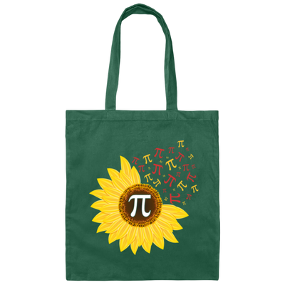 Sunflower Pi, Pi Number, 100 Days Of School Math, Love Mathemetic Gift Idea Canvas Tote Bag