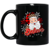 I Believe In You, Christmas Snowflake, Santa Claus, Merry Christmas, Trendy Christmas Black Mug