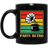 Retro Grammophone, Party Retro, Retro Music Black Mug