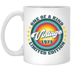 One Of A Kind Limited Edition, Vintage 1973, Retro 1973 White Mug