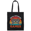 Retro Social Distancing Gamer - Funny Gamers Fun Gift Canvas Tote Bag