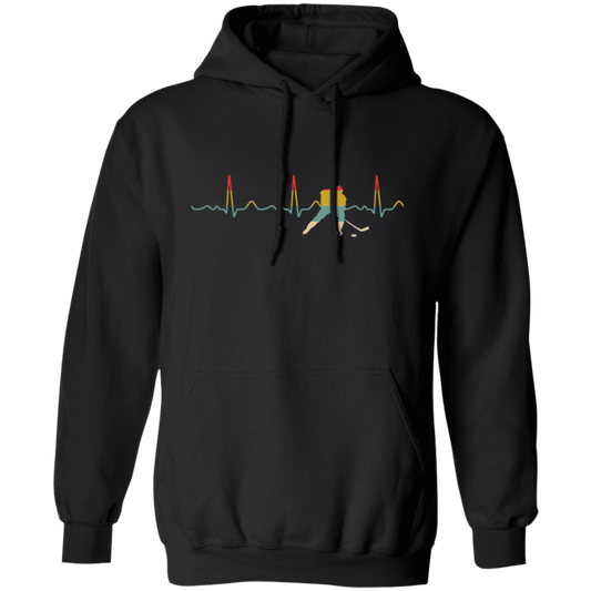 Ice Hockey Heartbeat, Ice Hockey Gift, Love Ice Hockey, Hockey Sport Lover Pullover Hoodie