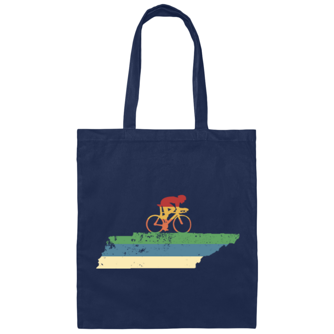 Retro Tennessee Biker Love Mountain Biking Canvas Tote Bag