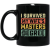 I Survived My Wife's Masters Degree, Love My Wife, Retro Wife Gift Black Mug