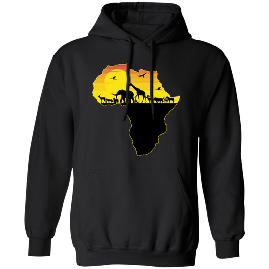 Animal In Africa, Love Animal, Love Africa, Africa Shape Pullover Hoodie