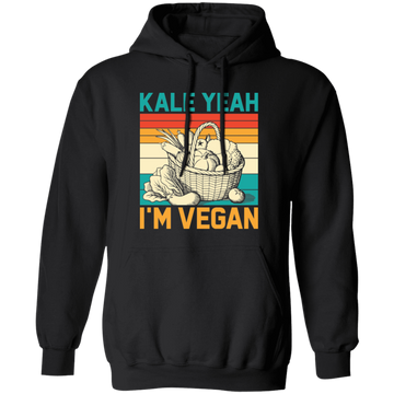 Kale Yeah, I'm Vegan, Retro Kale Yeah, Vegan Vintage Pullover Hoodie