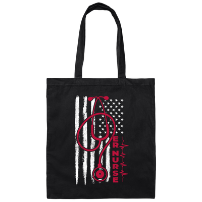 American Nursing Flag, Nurse Gift Idea Canvas Tote Bag