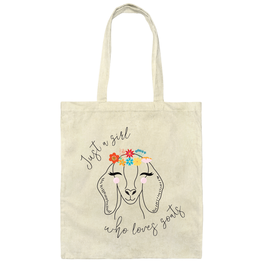 Just A Girl Who Loves Goat, Goats Draw, Cute Goats Canvas Tote Bag