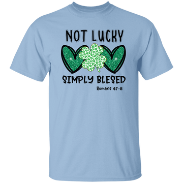 Not Lucky, Simply Blessed, St. Patrick, Saint Patrick, Glitter Green Heart Unisex T-Shirt