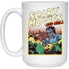 Scary Movie And Chill, I Love Moviem Scary Movies Lover White Mug