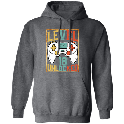 Level 18 Unlocked, Birthday 18th, Video Games Lover, Best 18th Gift Pullover Hoodie