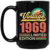 Hawaii 1969 Gift, Vintage 1969 Limited Gift, Retro 1969, Tropical Style Black Mug