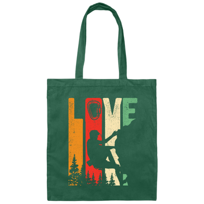 Retro Cool Rock Climbing, Mountain Climbing Tools Canvas Tote Bag