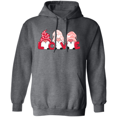 Cute Gnome, Set Of 3 Gnome, Love Gnome, My Love, Valentine's Day, Trendy Valentine Pullover Hoodie