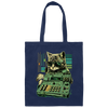 Cat Lover, Cool Cat, Cat Synthesizer, Analogue Synth Vintage Studio Gear Canvas Tote Bag