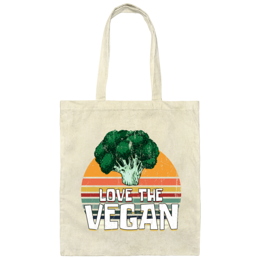 Retro Vegetable, Vegetarian Lover Gift, Love The Vegan Canvas Tote Bag