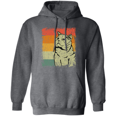 Cat Lover, Vintage British Shorthair Cat, Love Shorthair Cat, Luxury Cat Pullover Hoodie