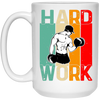 Retro Hard Work, Hard Working, Hard Working To Do The Gym White Mug