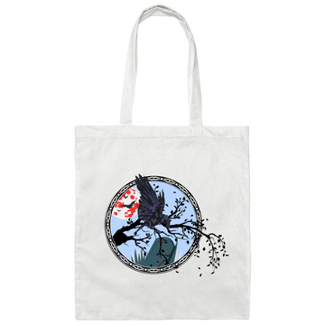 Horror Eagle, Bat Halloween, Eagle On Circle Window Canvas Tote Bag