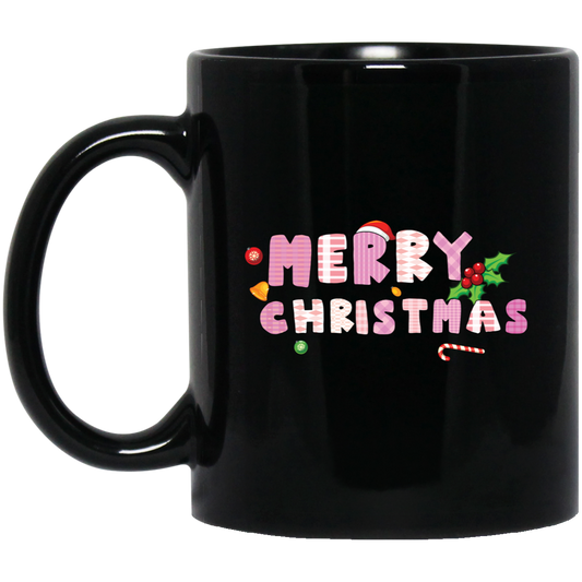 Merry Christmas, Pinky Christmas, Pink Lover, Christmas Lover, Merry Christmas, Trendy Christmas Black Mug