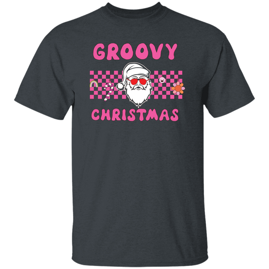 Groovy Christmas, Cool Santa, Pink Groovy Xmas, Merry Christmas, Trendy Christmas Unisex T-Shirt