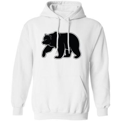 Bear Silhouette, Friendly Bear, Animal Silhouette Pullover Hoodie