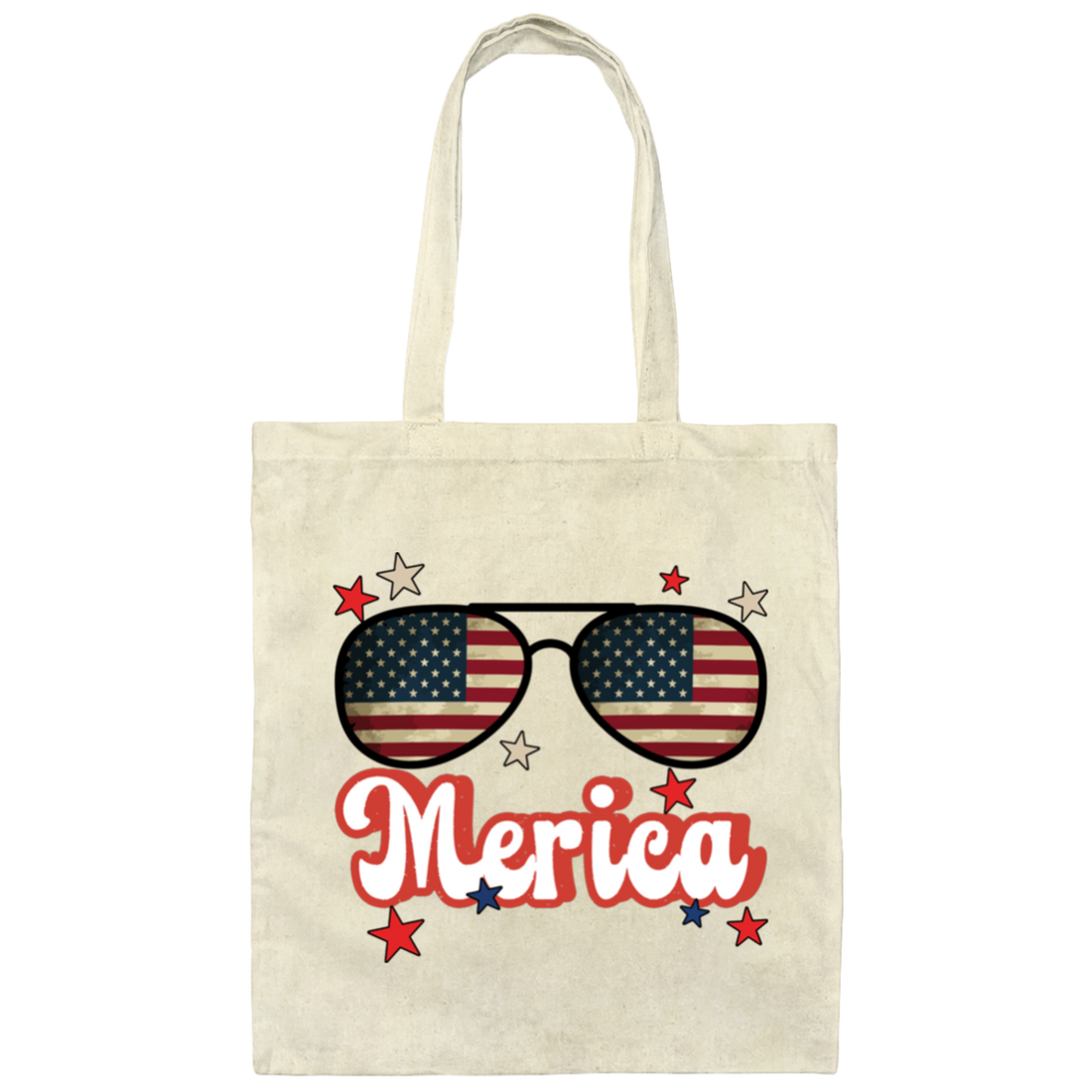 Sunglasses America, American Flag, Star America Canvas Tote Bag