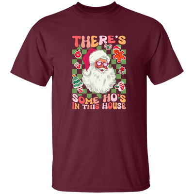 There's Some Ho's In This House, Cute Santa, Groovy Christmas Unisex T-Shirt