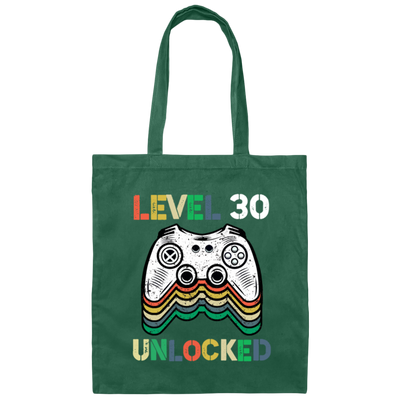 Level 30 Unlocked Retro, 30th birthday gift, half a century Canvas Tote Bag