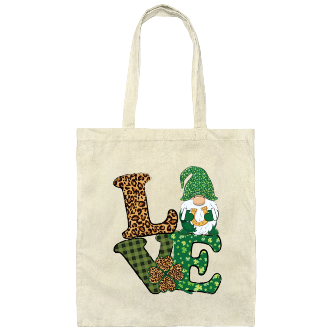 Patrick Gift, Love Gnome For Patrick Day, St Patrick Canvas Tote Bag