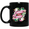 Merry Xmas, Trendy Snowman, Pinky Snowman, Pink Christmas, Merry Christmas, Trendy Christmas Black Mug