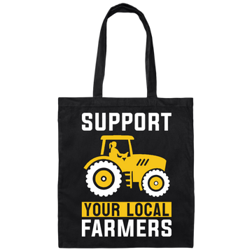 Support Your Local Farmers, Trucktor Retro, Retro Farming Canvas Tote Bag