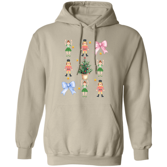 Nutcracker Xmas, Coquette Ribbon, Preppy Christmas Christmas Pullover Hoodie