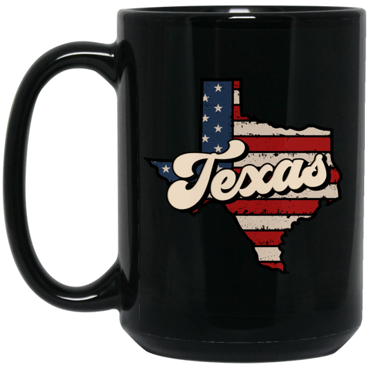 Texas State, Retro America, Retro Texas, Cowboy Style Black Mug