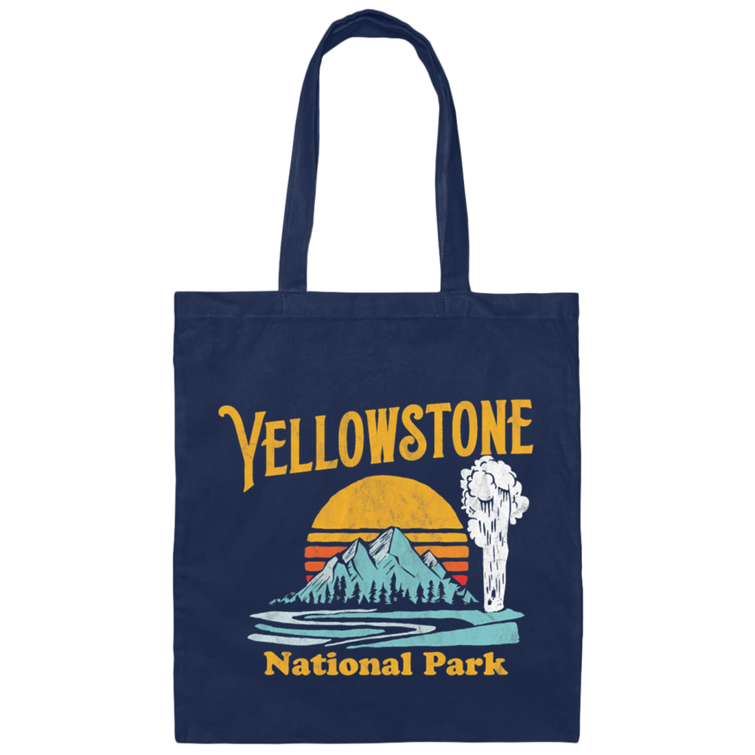 Love National Park, Love Yellowstone, Retro Yellowstone, Yellowstone Vintage Canvas Tote Bag