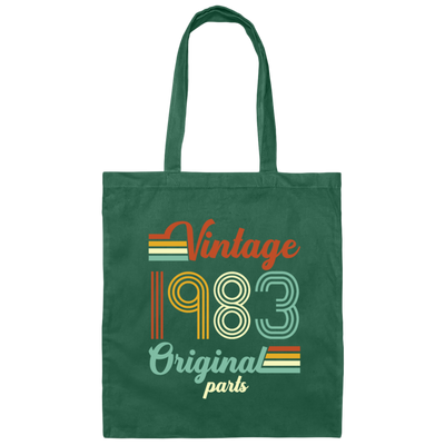 Vintage 1983, Original 1983 Retro Style, 1983 Birthday Gift Canvas Tote Bag