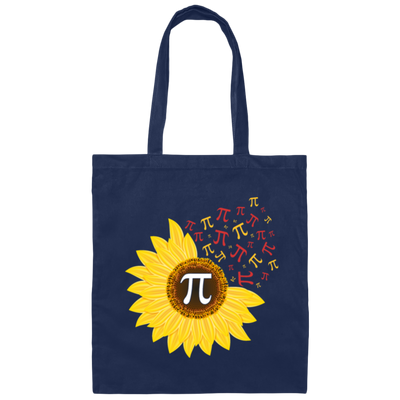 Sunflower Pi, Pi Number, 100 Days Of School Math, Love Mathemetic Gift Idea Canvas Tote Bag