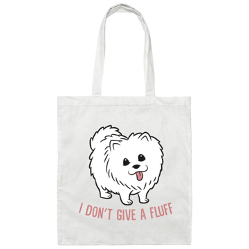Saying I Do Not Give a Fluff Dog Funny Pomeranian Dog Canvas Tote Bag
