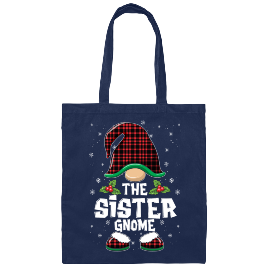 The Sister Gnome Present For Family, Xmas Cute Gnome Lover Canvas Tote Bag
