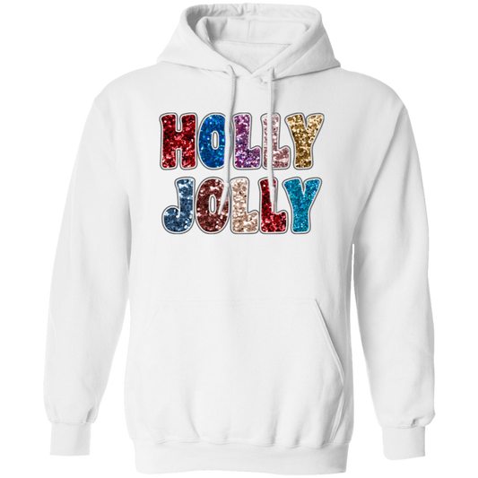 Holly Jolly, Sequin Holly Jolly, Blink Glitter Christmas, Merry Christmas, Trendy Christmas Pullover Hoodie